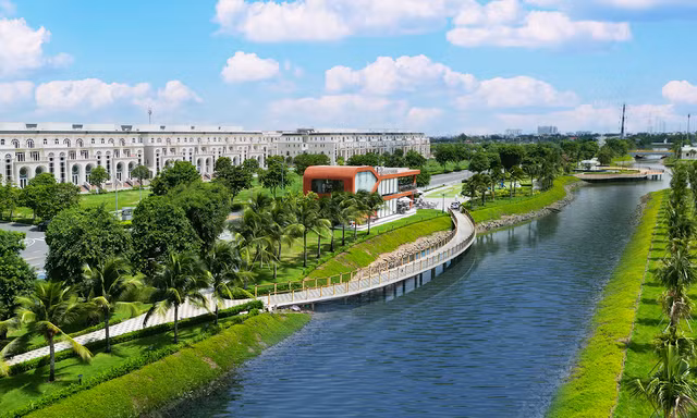 Van Phuc City đẹp lung linh trước giờ khởi tranh Giải Tiền Phong Half Marathon 