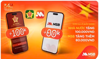 MSB tặng thêm 80.000 vnđ cho người dân
