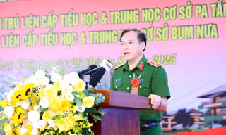 Thứ trưởng Bộ Công an dự lễ khởi công hai trường nội trú vùng biên Lai Châu