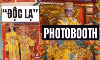 “Độc lạ” Suối Tiên dịp Tết: "Hóa thân" làm vua chúa khi chụp ảnh photobooth