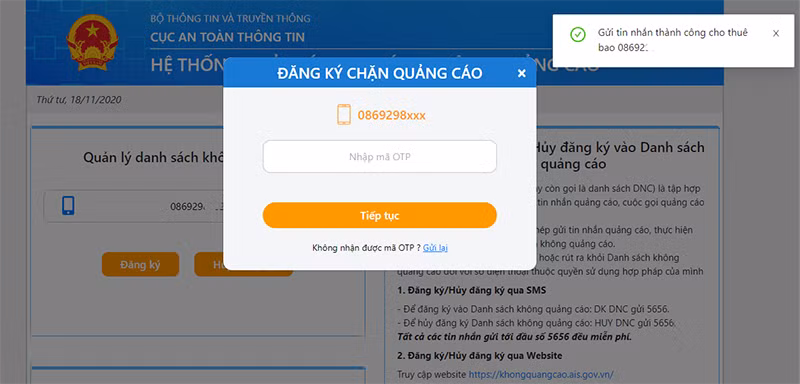 Cách chặn cuộc gọi và tin nhắn rác trên website của Cục An Toàn Thông Tin, bạn biết chưa? ảnh 4