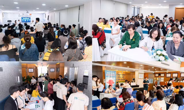 500 người xếp hàng tại bệnh viện JW từ 5h30 sáng để trải nghiệm công nghệ thẩm mỹ không phẫu thuật 