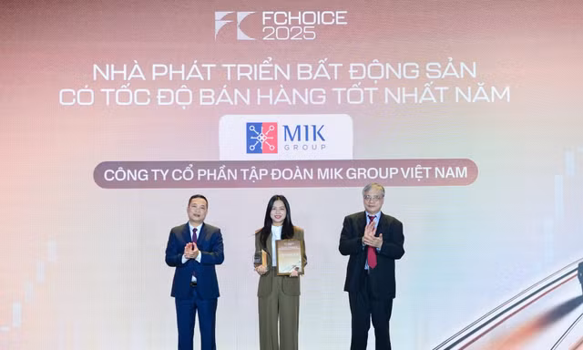 MIK Group được vinh danh 'Nhà phát triển bất động sản có tốc độ bán hàng tốt nhất năm'