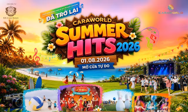 CaraWorld Summer Hits 2026: “Thắp lửa” mùa hè Cam Ranh giữa đà tăng trưởng du lịch Khánh Hòa