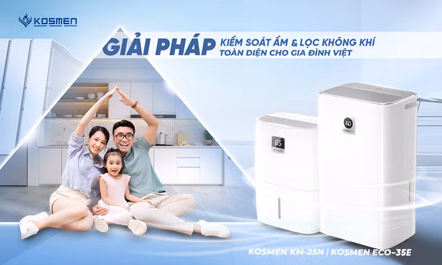 Kosmen tung bộ đôi máy hút ẩm - Lọc không khí cho gia đình Việt