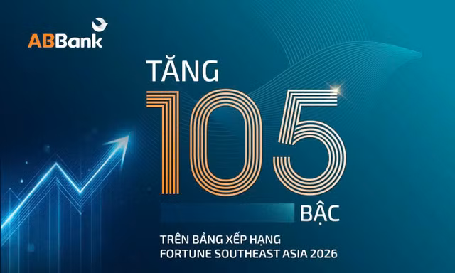 ABBank tăng 105 bậc trên bảng xếp hạng Fortune Southeast Asia 500 năm 2026
