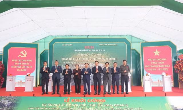 Khởi công dự án Nhà ở xã hội HUD – Phú Mỹ: Thêm điểm tựa an cư cho người lao động Quảng Ngãi 