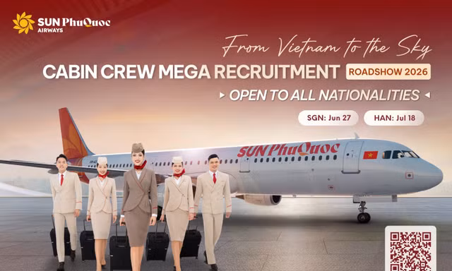 Sun PhuQuoc Airways khởi động đợt tuyển dụng tiếp viên lớn nhất năm, chào đón ứng viên quốc tế