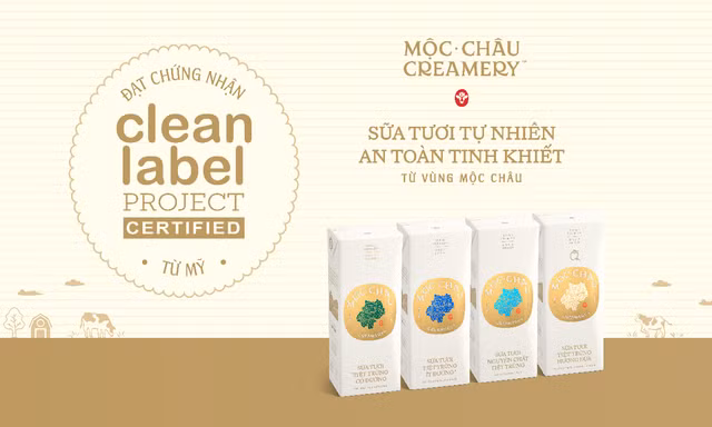 Sữa tươi Mộc Châu Creamery ghi dấu với chứng nhận Clean Label Project từ Hoa Kỳ