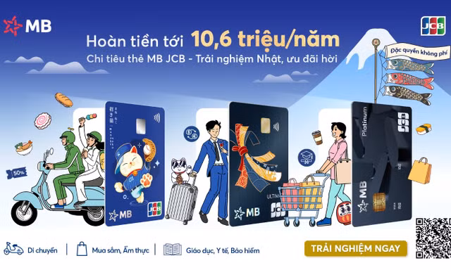 MB JCB làm mới trọn bộ ưu đãi thẻ: đáp ứng mọi nhu cầu chi tiêu, hoàn tiền tới 10% mỗi tháng