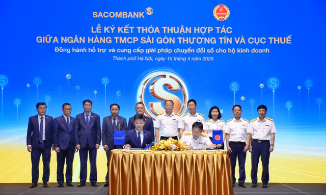 Sacombank hợp tác với Cục thuế triển khai giải pháp hỗ trợ hàng triệu hộ kinh doanh trên toàn quốc