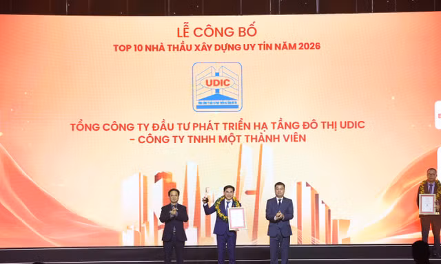 UDIC tiếp tục được vinh danh tại lễ công bố Top 10 & Top 5 công ty uy tín ngành BĐS - Xây dựng - Vật liệu xây dựng 