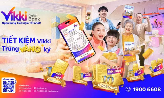Trúng VÀNG mỗi ngày cùng Vikki Bank – Ngân hàng Tiết kiệm Tốt nhất