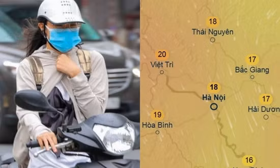 Không khí lạnh tăng cường khiến Hà Nội giảm nhiệt