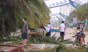 Khu du lịch biển Hải Tiến tan hoang sau bão 