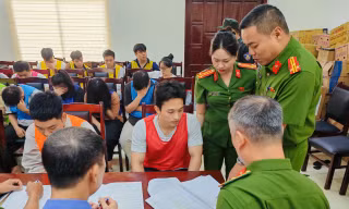 Các đối tượng tại cơ quan điều tra.