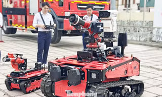 Xem robot chữa cháy điều khiển từ xa tại triển lãm quốc tế 2026