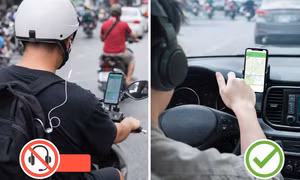 Vì sao đi xe máy đeo tai nghe dùng Google Maps bị phạt, còn lái ô tô thì không?