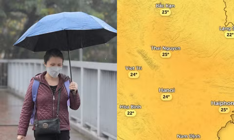 Không khí lạnh tăng cường gây mưa ở Hà Nội, nhiệt độ thay đổi thế nào?