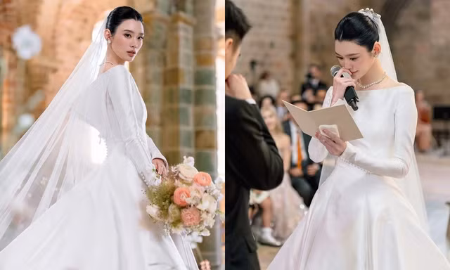 Bí mật phía sau bộ váy cưới sang trọng, thanh tao của “cô dâu Dior” Hề Mộng Dao