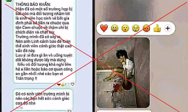 Sự thật về thông tin một sinh viên ở Đà Nẵng bị bắt cóc