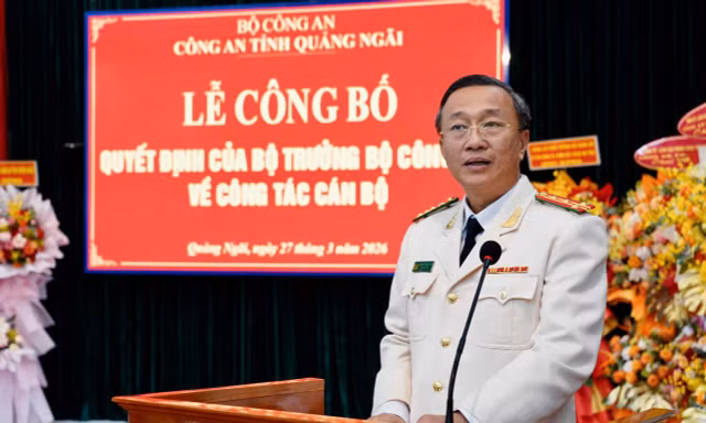 Công bố quyết định của Bộ trưởng Bộ Công an về công tác cán bộ ở Quảng Ngãi