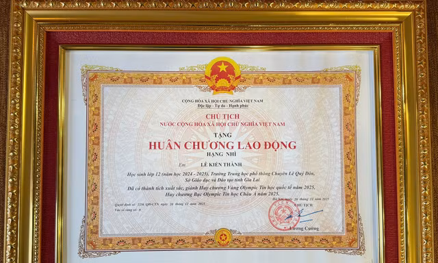 Nam sinh ở Gia Lai được Chủ tịch nước tặng Huân chương Lao động hạng Nhì
