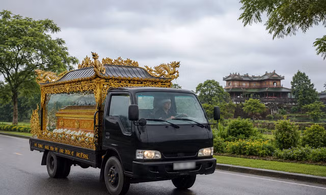 Hầu hết xe tang lễ ở Huế ‘quá đát’ sử dụng