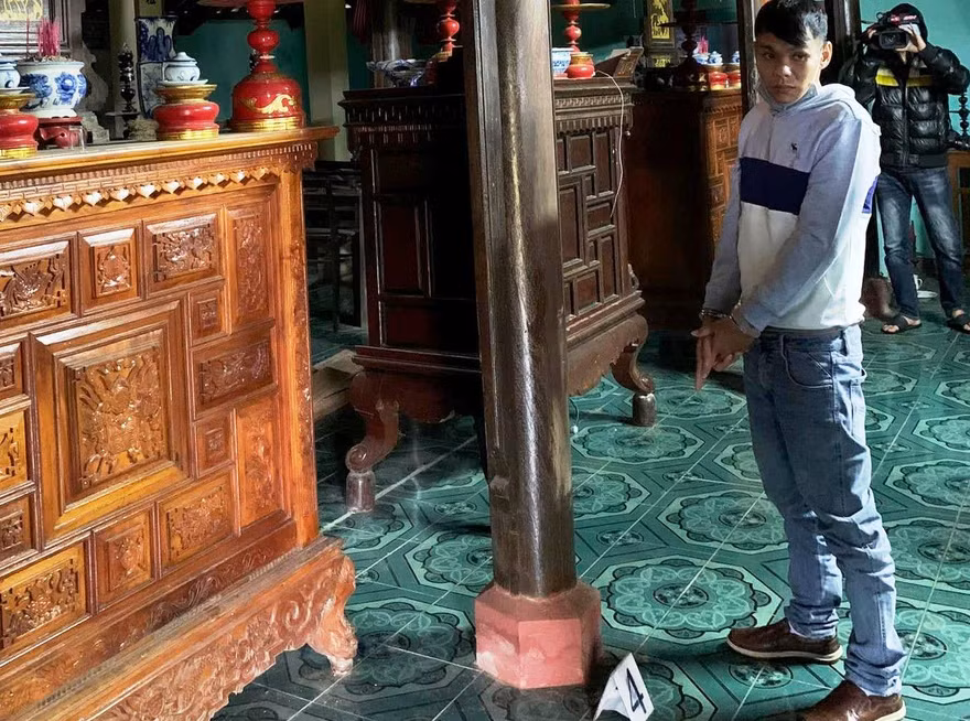 Đối tượng Nguyên tại hiện trường gây án
