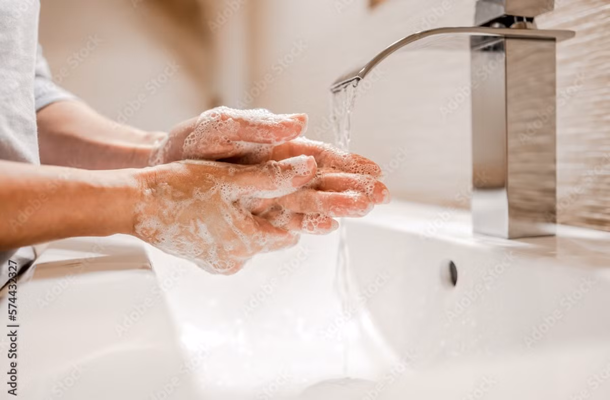 Rửa vết chó mèo cắn hoặc cào bằng nước và xà phòng trong ít nhất 15 phút.