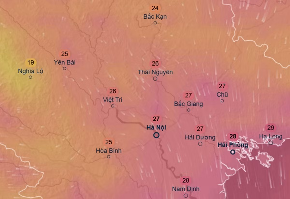 Hà Nội dự báo giảm 10 độ C chỉ sau một ngày.