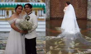Cặp đôi ở Philippines làm đám cưới giữa trận lụt, gợi nhớ phim “Siêu giàu châu Á”